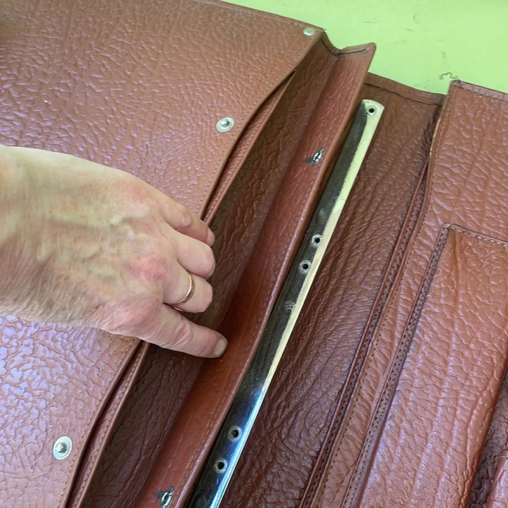 Vintage 70’s reddish brown/silver leather laptop case